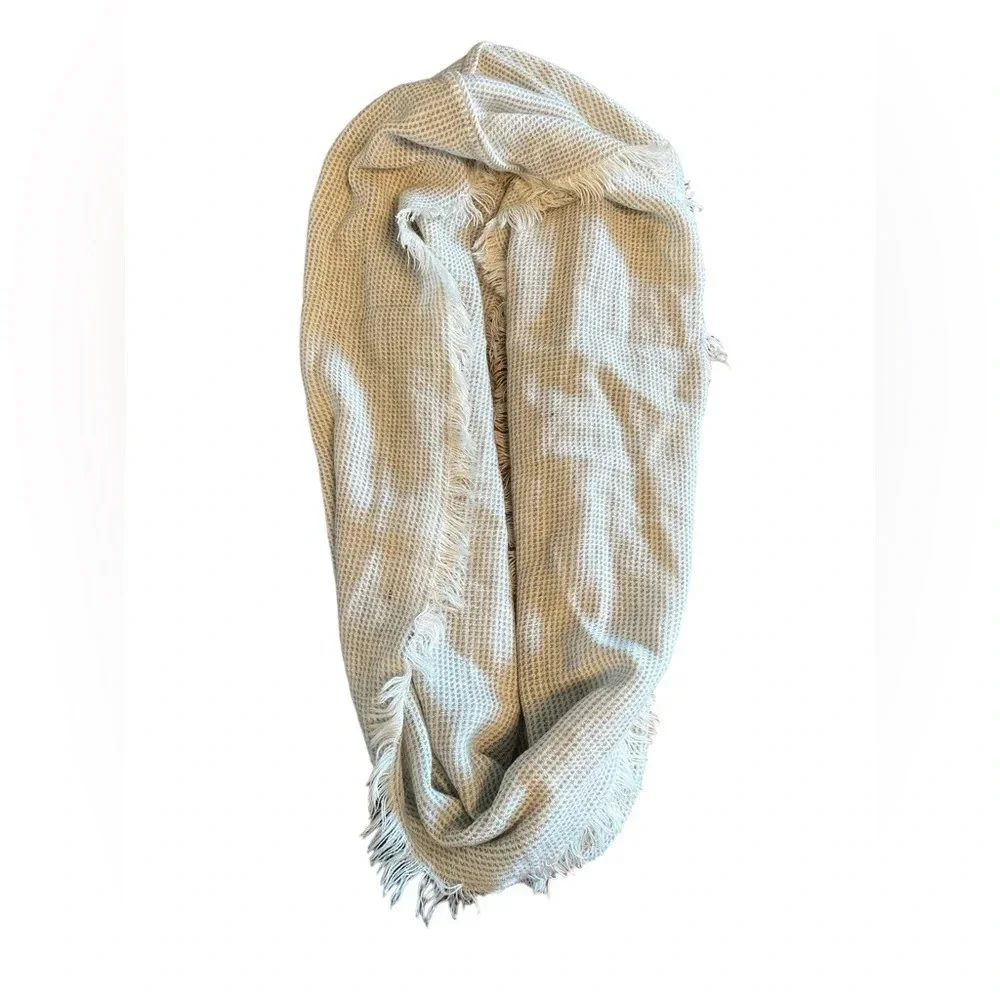 Grey and white infinity scarf
